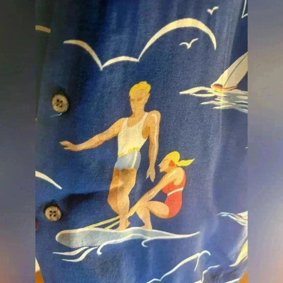 Vintage Ralph Lauren Blue Bird Patterned Shirt - Picture 3 of 6